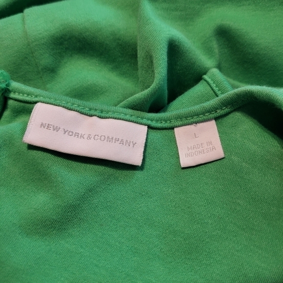 NEW York & Company St Patricks Day Green Slip On Dress Size Large - Picture 5 of 7